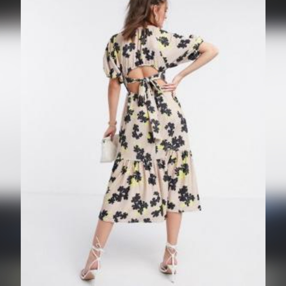 ASOS Design Textured Midi Smock Dress - Picture 3 of 6